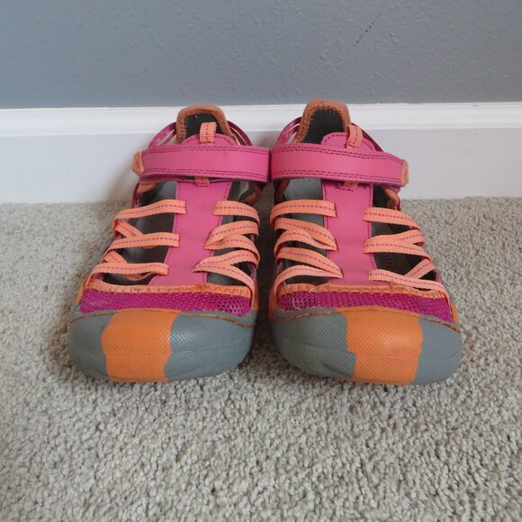Jambu Youth Girls Water Sandals Size 4 Velcro Pink/Fuchsia/Coral/Gray Mary Jane - Picture 3 of 11